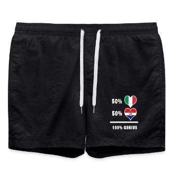 Brillant Italie et Croatie / Cadeau - Short de bain - noir - Devant - AI Model Male 185 light (185cm)