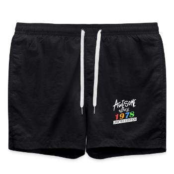 1978 - Jahrgang 1978 - Fantastisch seit 1978 - Badeshorts - Schwarz - Vorne - AI Model Male 185 light (185cm)