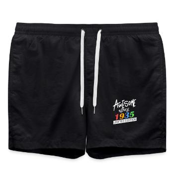 1935 - Jahrgang 1935 - Fantastisch seit 1935 - Badeshorts - Schwarz - Vorne - AI Model Male 185 light (185cm)