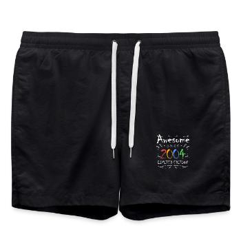 2004 - Jahrgang 2004 - Fantastisch seit 2004 - Badeshorts - Schwarz - Vorne - AI Model Male 185 light (185cm)