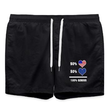 Design de drapeau impressionnant des États-Unis et - Short de bain - noir - Devant - AI Model Male 185 light (185cm)