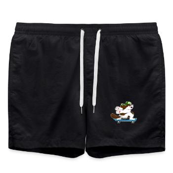 Hund Skater Skateboard - Badeshorts - Schwarz - Vorne - AI Model Male 185 light (185cm)