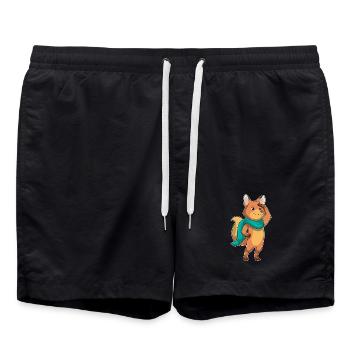 Foulard Renard - Short de bain - noir - Devant - AI Model Male 185 light (185cm)