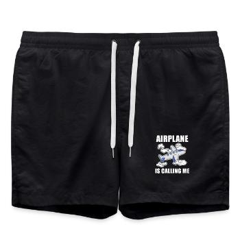 Airplane Airplane Pilot Gift - Swim Trunks - black - Front - AI Model Male 185 light (185cm)