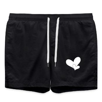 Herz Herze - Badeshorts - Schwarz - Vorne - AI Model Male 185 light (185cm)
