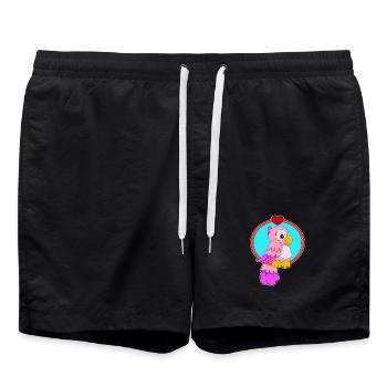 Parrot Heart - Swim Trunks - black - Front - AI Model Male 185 light (185cm)