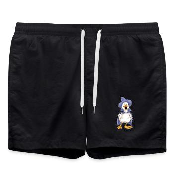 Duck Halloween Witch - Swim Trunks - black - Front - AI Model Male 185 light (185cm)