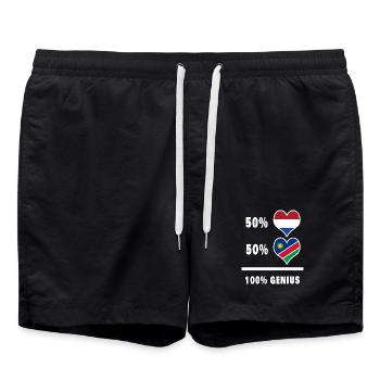 Namibia und die Niederlande Genius / Geschenk - Badeshorts - Schwarz - Vorne - AI Model Male 185 light (185cm)