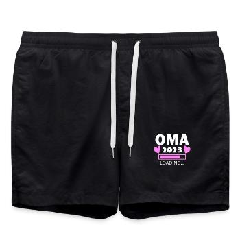 Oma 2023 - Werdende Oma 2023 - Badeshorts - Schwarz - Vorne - AI Model Male 185 light (185cm)