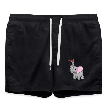 Elephant Flag - Swim Trunks - black - Front - AI Model Male 185 light (185cm)