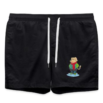 Hund Eislaufen Schlittschuhe - Swim Trunks - black - Front - AI Model Male 185 light (185cm)