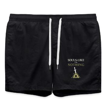 Seelen-Like oder nichts - Badeshorts - Schwarz - Vorne - AI Model Male 185 light (185cm)
