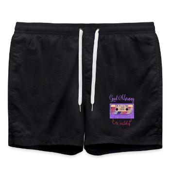 Retro Vintage 80's 90's Mixtape Cassette Tape Part - Short de bain - noir - Devant - AI Model Male 185 light (185cm)