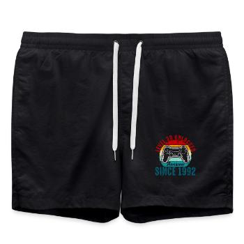 T-shirt Contrôleur Rétro Débloqué Niveau 30 - Short de bain - noir - Devant - AI Model Male 185 light (185cm)
