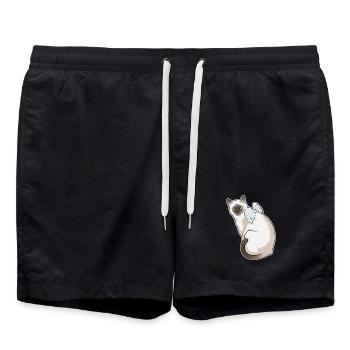 Ailes d’ange de chat - Short de bain - noir - Devant - AI Model Male 185 light (185cm)