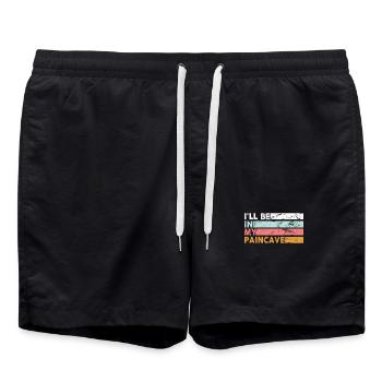 I'll Be In My Paincave Triathlon - Swim Trunks - black - Front - AI Model Male 185 light (185cm)