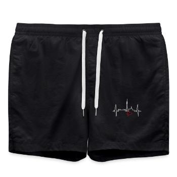 Dortmund Skyline Herzschlag Stadion Fan Dortmunder - Badeshorts - Schwarz - Vorne - AI Model Male 185 light (185cm)