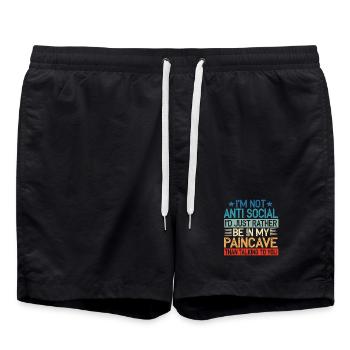 I'm Not Antisocial Paincave Triathlon - Badeshorts - Schwarz - Vorne - AI Model Male 185 light (185cm)