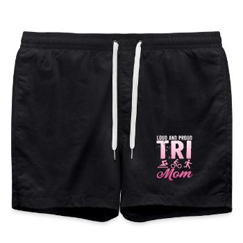 Triathlète Tri Mom bruyante et fière - Short de bain - noir - Devant - AI Model Male 185 light (185cm)
