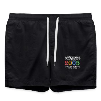 2005 - Fantastisch seit 2005 - Jahrgang 2005 - Badeshorts - Schwarz - Vorne - AI Model Male 185 light (185cm)