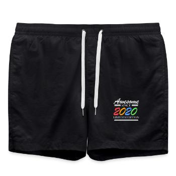 2020 - Fantastisch seit 2020 - Jahrgang 2020 - Badeshorts - Schwarz - Vorne - AI Model Male 185 light (185cm)