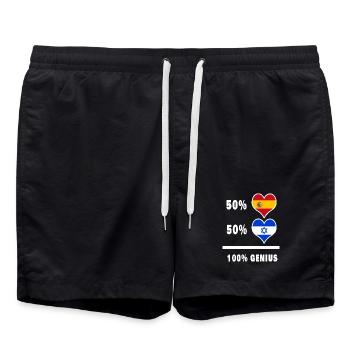 Israël et l’Espagne génie / cadeau - Short de bain - noir - Devant - AI Model Male 185 light (185cm)