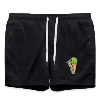 Glace gaufrée Chenille - Short de bain - noir - Devant - AI Model Male 185 light (185cm)