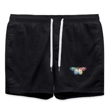 Papillon Arc-en-ciel - Short de bain - noir - Devant - AI Model Male 185 light (185cm)