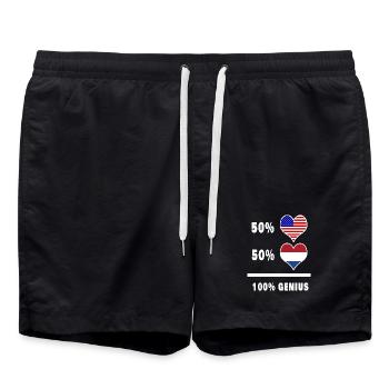 Conception ingénieuse du drapeau des États-Unis et des Pays-Bas - Short de bain - noir - Devant - AI Model Male 185 light (185cm)