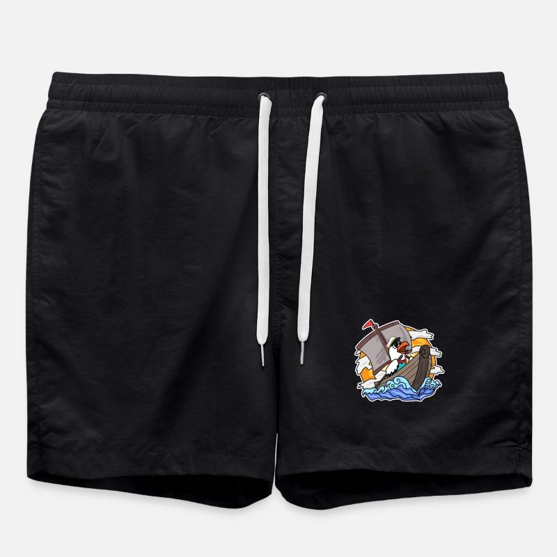 Seagull in the boat - Swim Trunks - black
