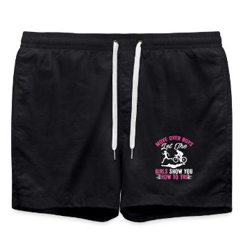 Move Over Boys Let The Girls Triathlon - Swim Trunks - black - Front - AI Model Male 185 light (185cm)