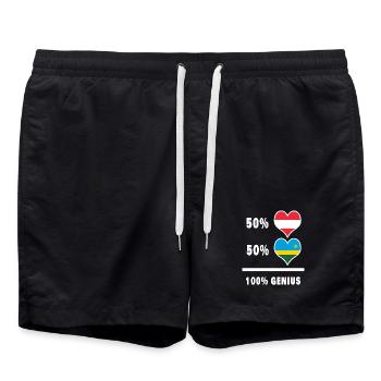 Österreich und Ruanda genial / Geschenk - Badeshorts - Schwarz - Vorne - AI Model Male 185 light (185cm)