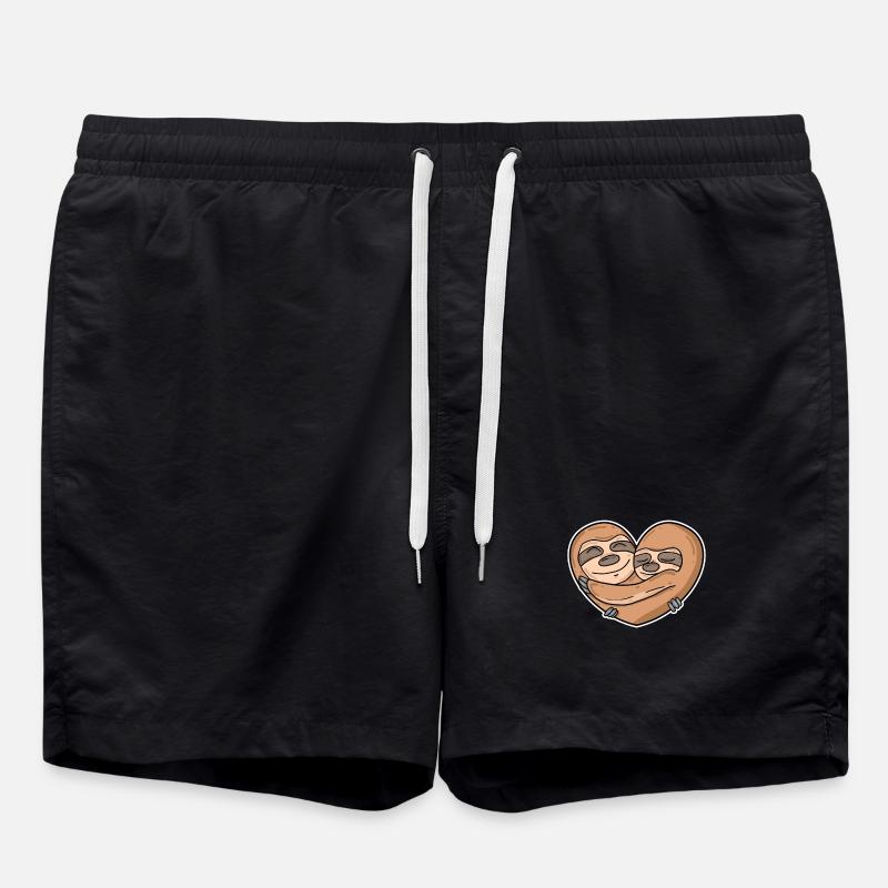 Sloth Heart - Swim Trunks - black