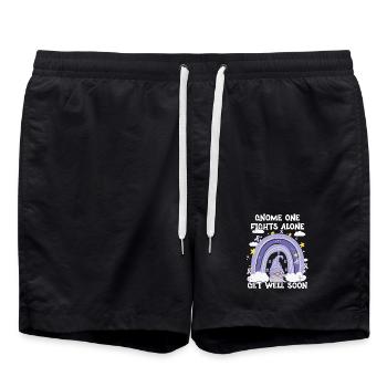 Gnome One Fights Alone Stomach Cancer - Swim Trunks - black - Front - AI Model Male 185 light (185cm)