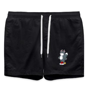Katze Bowling Bowlingkugel - Badeshorts - Schwarz - Vorne - AI Model Male 185 light (185cm)