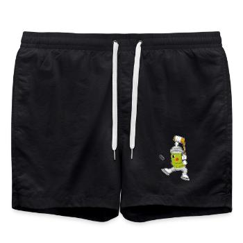 Eisspray Eishockey Eishockeyschläger - Badeshorts - Schwarz - Vorne - AI Model Male 185 light (185cm)