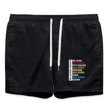 Jeux vidéos ma journée parfaite - Short de bain - noir - Devant - AI Model Male 185 light (185cm)