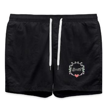 Braut Junggesellinnenabschied - Badeshorts - Schwarz - Vorne - AI Model Male 185 light (185cm)