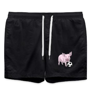 Pig Football Player Football - Swim Trunks - black - Front - AI Model Male 185 light (185cm)