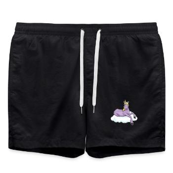 Einhorn Wolke - Badeshorts - Schwarz - Vorne - AI Model Male 185 light (185cm)