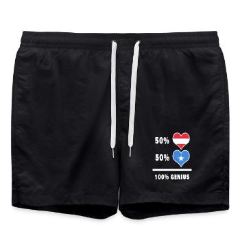 Österreich und Somalia genial / Geschenk - Badeshorts - Schwarz - Vorne - AI Model Male 185 light (185cm)