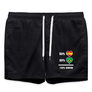 Brésil et Espagne génie / cadeau - Short de bain - noir - Devant - AI Model Male 185 light (185cm)