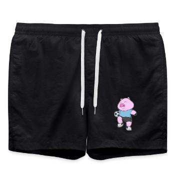 Pig Football Player Football - Swim Trunks - black - Front - AI Model Male 185 light (185cm)