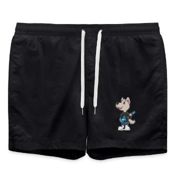 Dog Musician Guitar Music - Swim Trunks - black - Front - AI Model Male 185 light (185cm)
