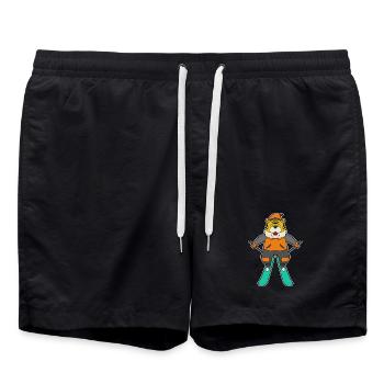 Tiger Skier Skier Skier - Swim Trunks - black - Front - AI Model Male 185 light (185cm)