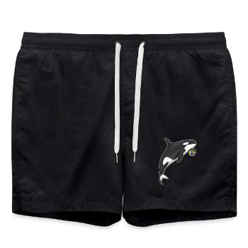 Schwertwal Handballspieler Handball - Badeshorts - Schwarz - Vorne - AI Model Male 185 light (185cm)