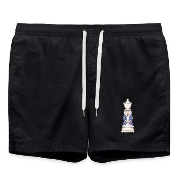 Chess piece Queen Chess - Swim Trunks - black - Front - AI Model Male 185 light (185cm)