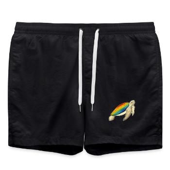 Arc-en-ciel de tortue - Short de bain - noir - Devant - AI Model Male 185 light (185cm)
