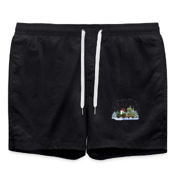 Tracteur de Noël Arbre Rex Dino Tracteur Pyjama - Short de bain - noir - Devant - AI Model Male 185 light (185cm)