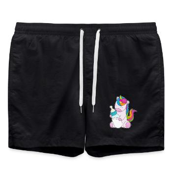Lait licorne pour biberon - Short de bain - noir - Devant - AI Model Male 185 light (185cm)